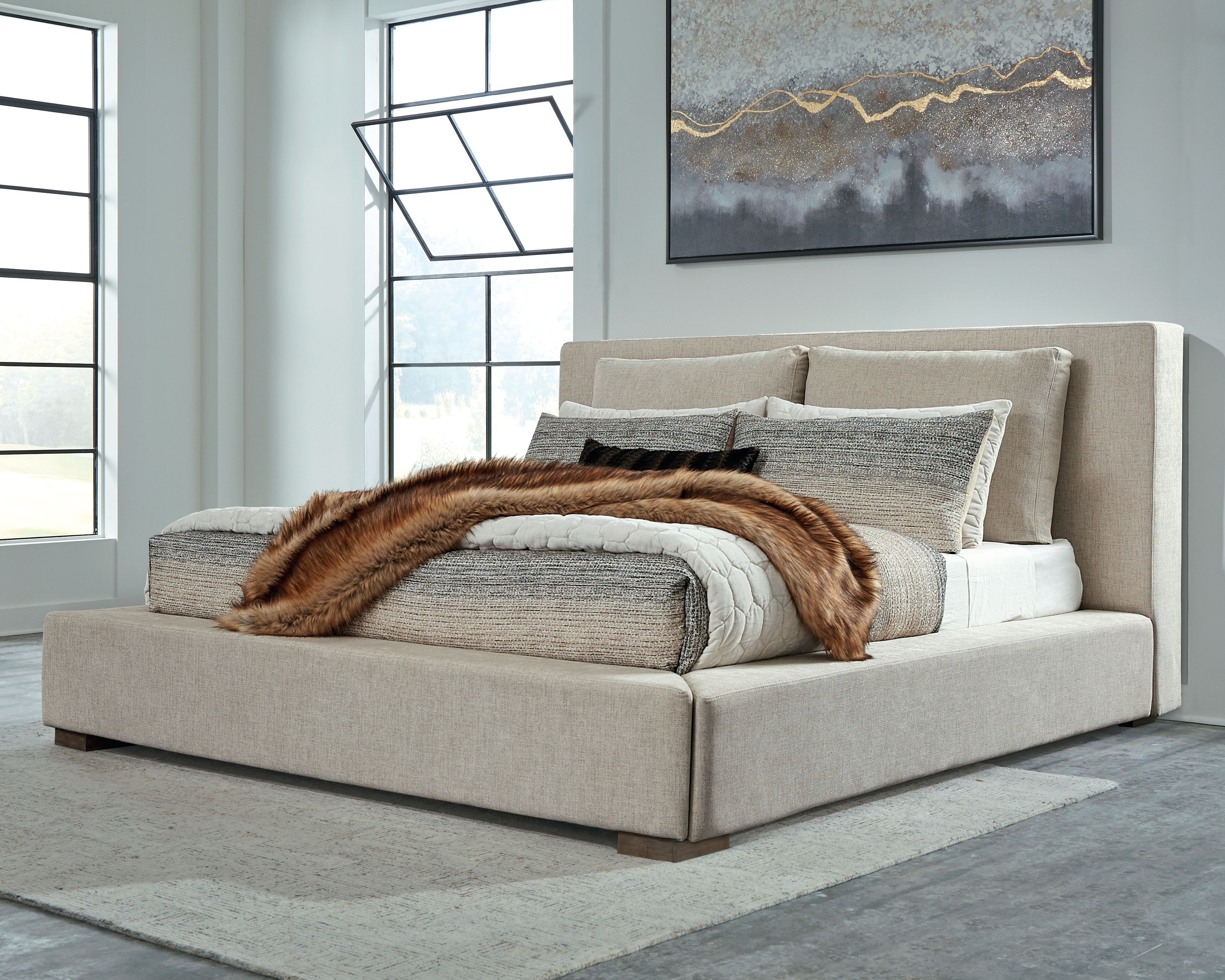Ashley furniture upholstered bed discount